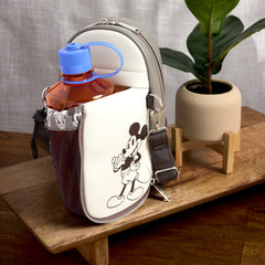 mickey & friends canvas drink holder crossbody bag