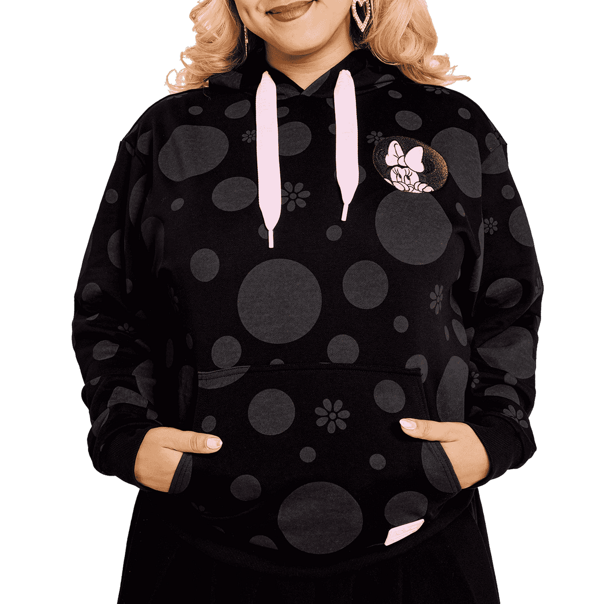 minnie mouse floral rock the dots unisex hoodie