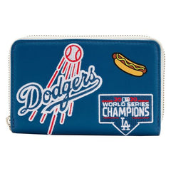 mlb la dodgers patches zip around wallet