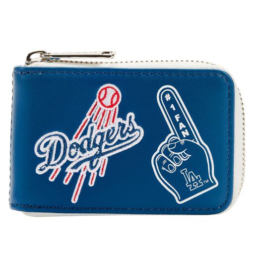 mlb la dodgers patches accordion zip around wallet
