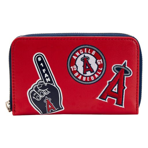 mlb la angels patches zip around wallet