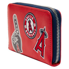 mlb la angels patches zip around wallet