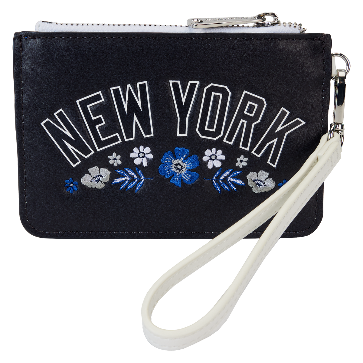 mlb new york yankees floral card holder wristlet clutch