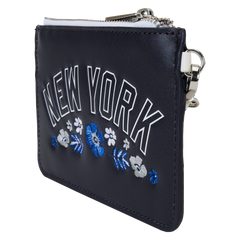 mlb new york yankees floral card holder wristlet clutch