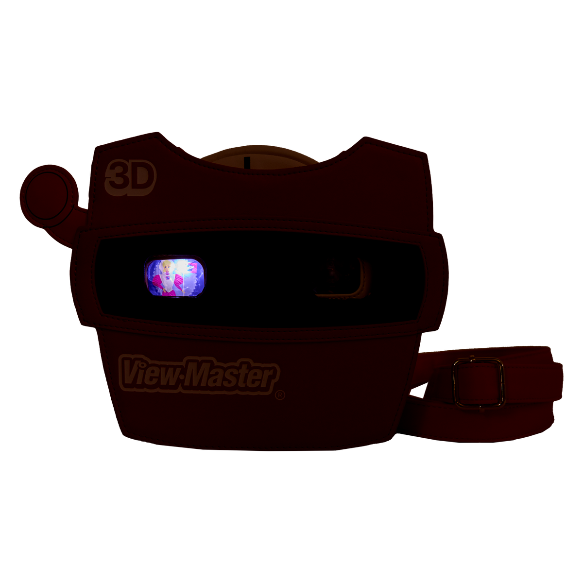 view-master figural crossbody bag with coin bag