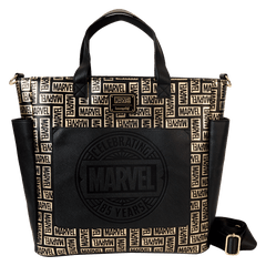 marvel 85th anniversary all-over print logo convertible backpack & tote crossbody bag