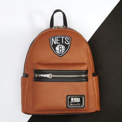 nba brooklyn nets basketball logo mini backpack