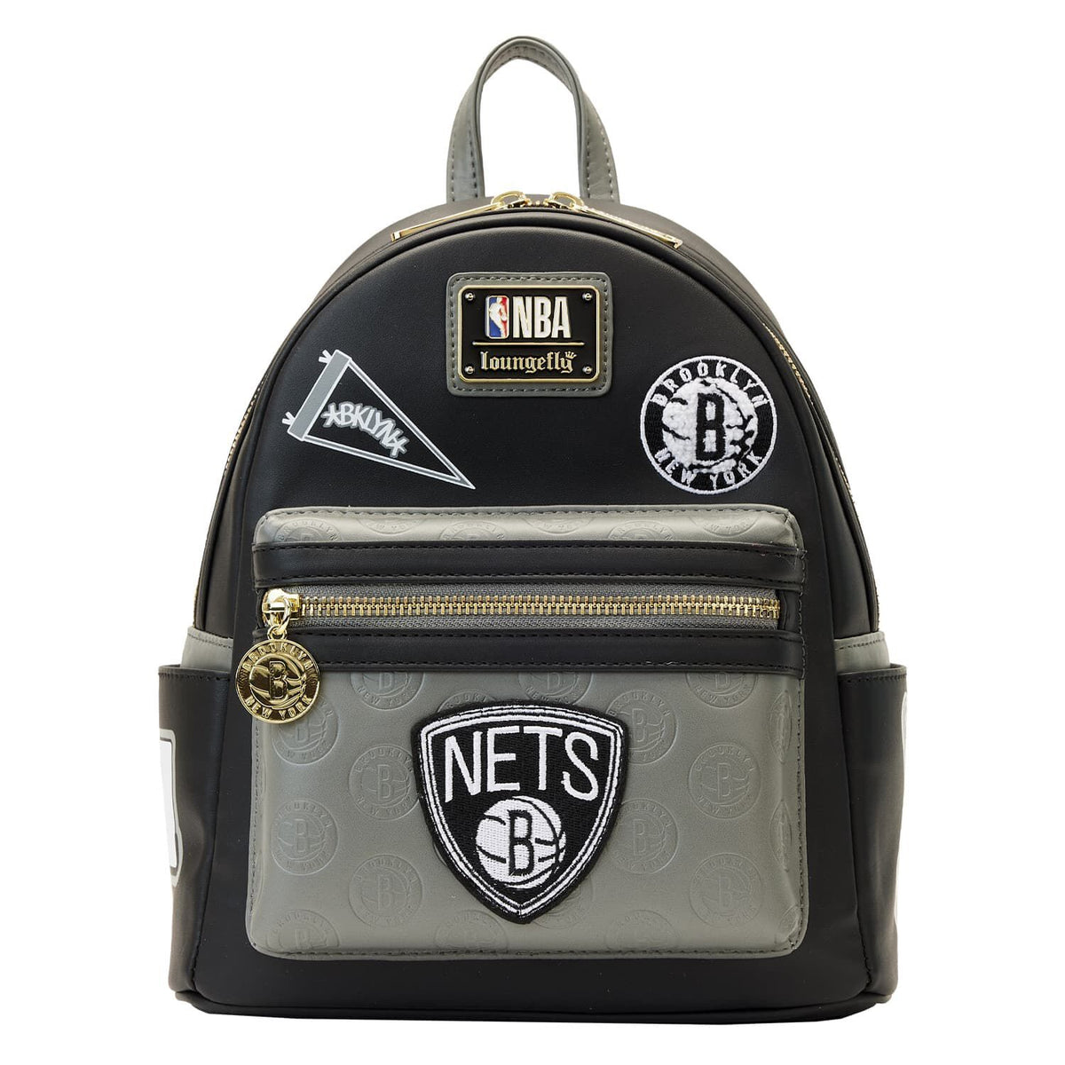 nba brooklyn nets patch icons mini backpack