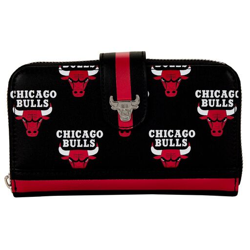 nba chicago bulls logo zip around wallet