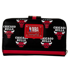 nba chicago bulls logo zip around wallet