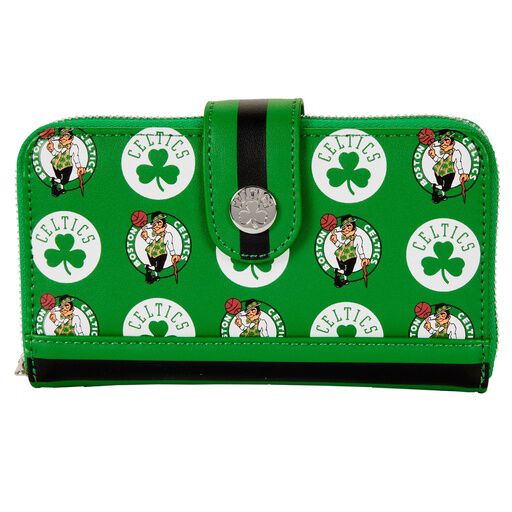 nba boston celtics logo zip around wallet