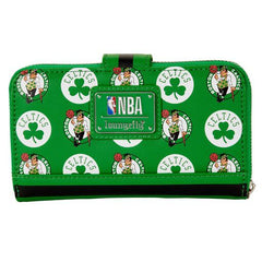 nba boston celtics logo zip around wallet