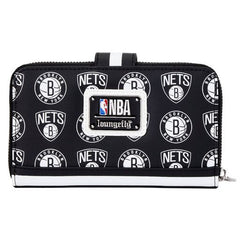 nba brooklyn nets logo zip around wallet