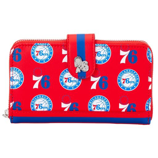 nba philadelphia 76ers logo zip around wallet