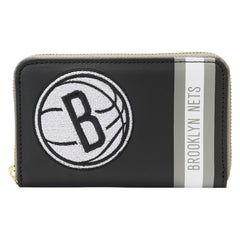 nba brooklyn nets patch icons zip around wallet
