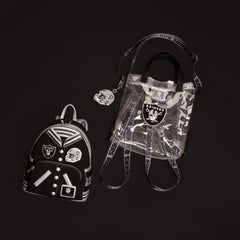 nfl las vegas raiders clear convertible backpack & tote crossbody stadium bag