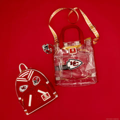 nfl kansas city chiefs clear convertible backpack & tote crossbody stadium bag