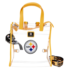 nfl pittsburgh steelers clear convertible backpack & tote crossbody stadium bag