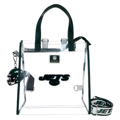 nfl new york jets clear convertible backpack & tote crossbody stadium bag