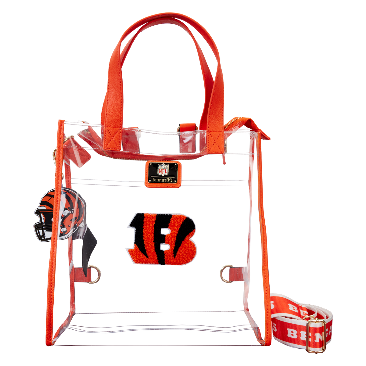 nfl cincinnati bengals clear convertible backpack & tote crossbody stadium bag