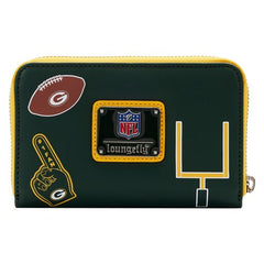 nfl green bay packers patches zip around wallet