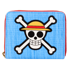 nycc limited edition one piece luffy jolly roger zip around wallet