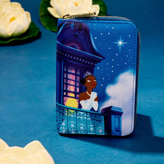 the princess and the frog 15th anniversary evening star glow zip around wallet