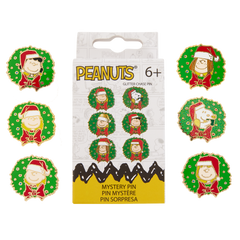 peanuts snoopy & gang holiday wreath mystery box pin