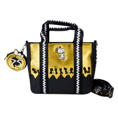 peanuts 75th anniversary snoopy & gang tote crossbody bag with coin bag
