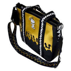 peanuts 75th anniversary snoopy & gang tote crossbody bag with coin bag