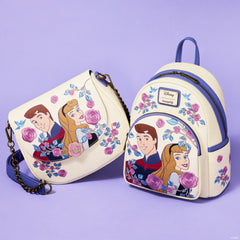 sleeping beauty princess aurora & prince phillip floral crossbody bag