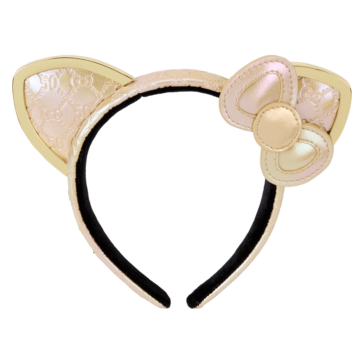 sanrio hello kitty 50th anniversary metallic gold ear headband