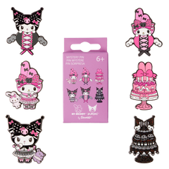 sanrio my melody & kuromi mystery box pin