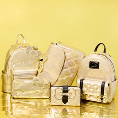 sanrio hello kitty 50th anniversary gold zip around wallet