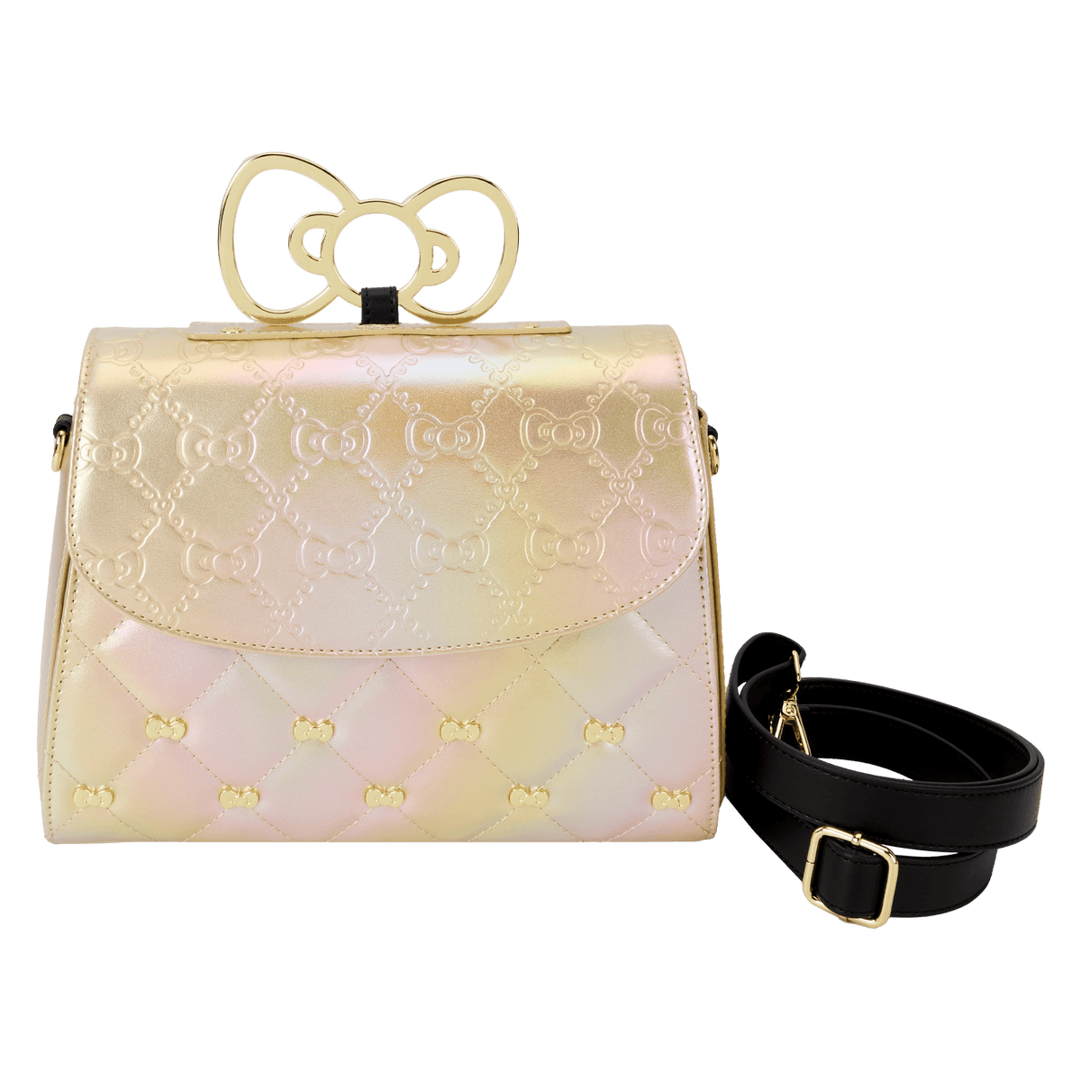 sanrio hello kitty 50th anniversary metallic gold crossbody bag