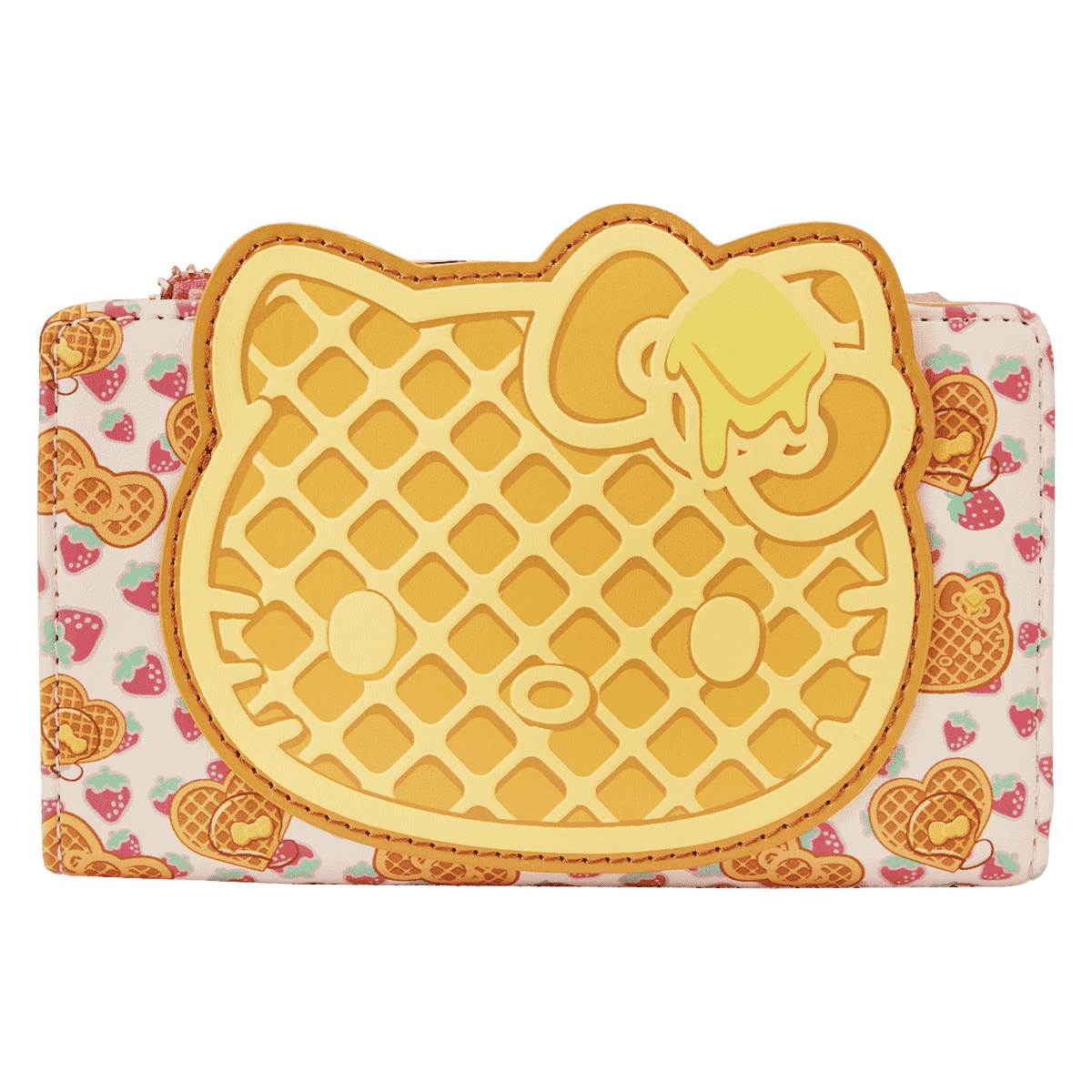 hello kitty breakfast waffle flap wallet