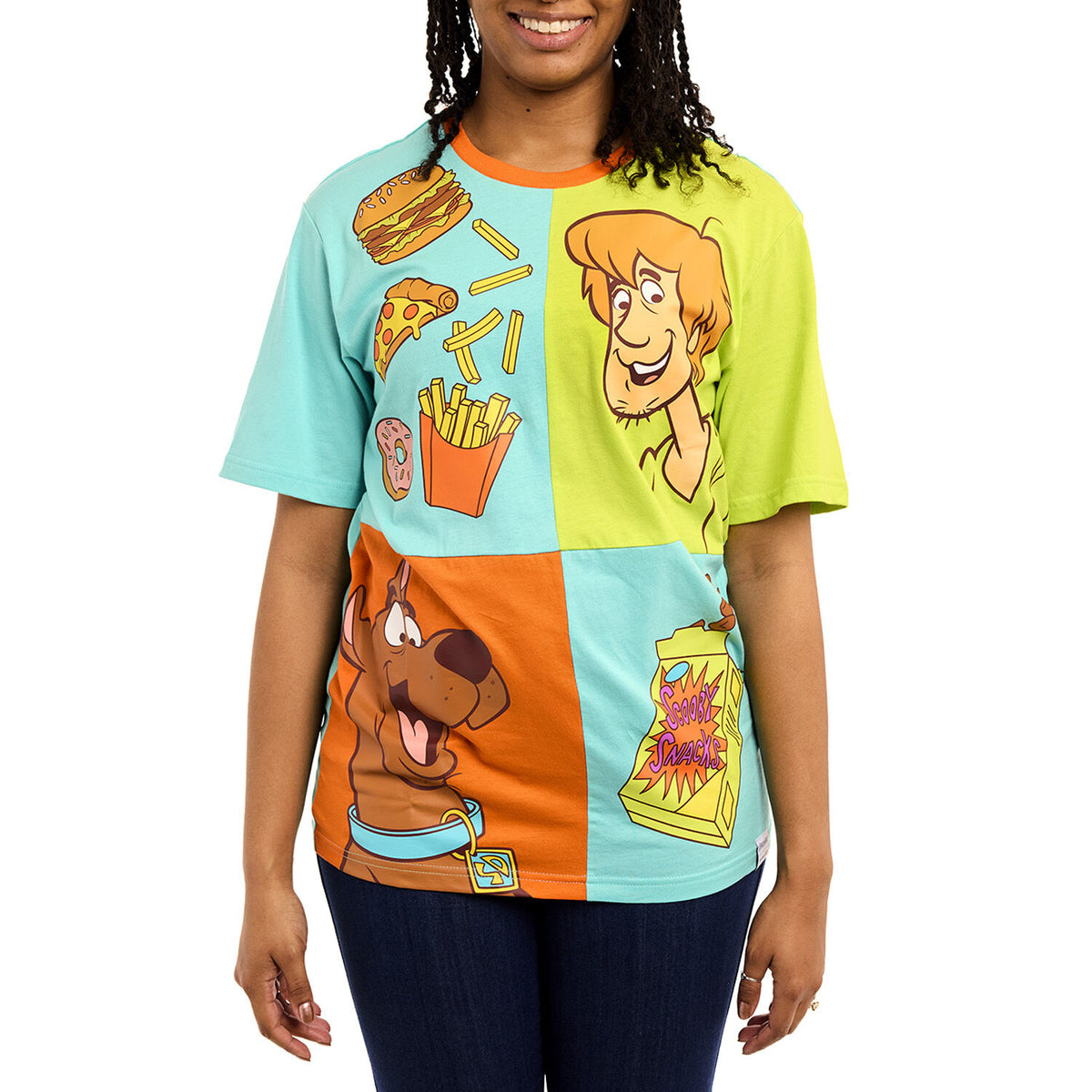 scooby-doo snacks color block unisex tee