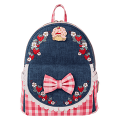 strawberry shortcake denim gingham mini backpack