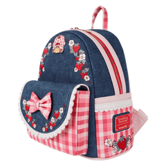 strawberry shortcake denim gingham mini backpack