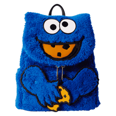 sesame street cookie monster plush cosplay mini backpack with coin bag