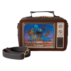 sesame street lenticular retro tv triple lenticular crossbody bag