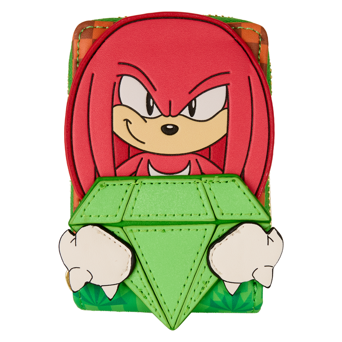 sonic the hedgehog limited edition knuckles emerald glitter accordion wallet