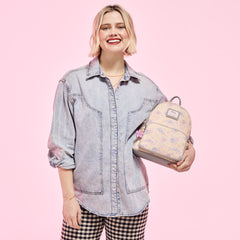 stitch & angel cherry blossom all-over print mini backpack