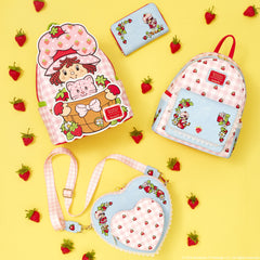 strawberry shortcake denim zip around wallet