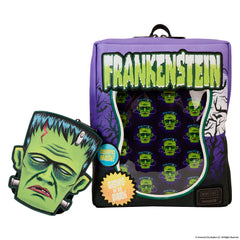 universal monsters frankenstein mask glow mini backpack with coin bag