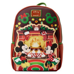 mickey & minnie mouse hot cocoa fireplace mini backpack