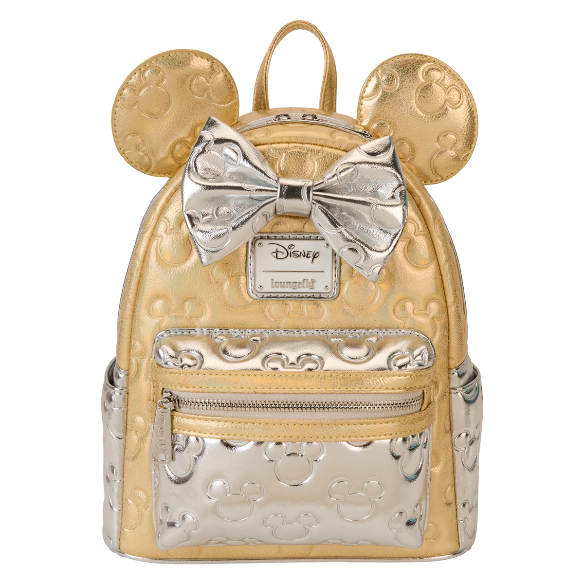 minnie mouse exclusive metallic gold & silver quilted mini backpack