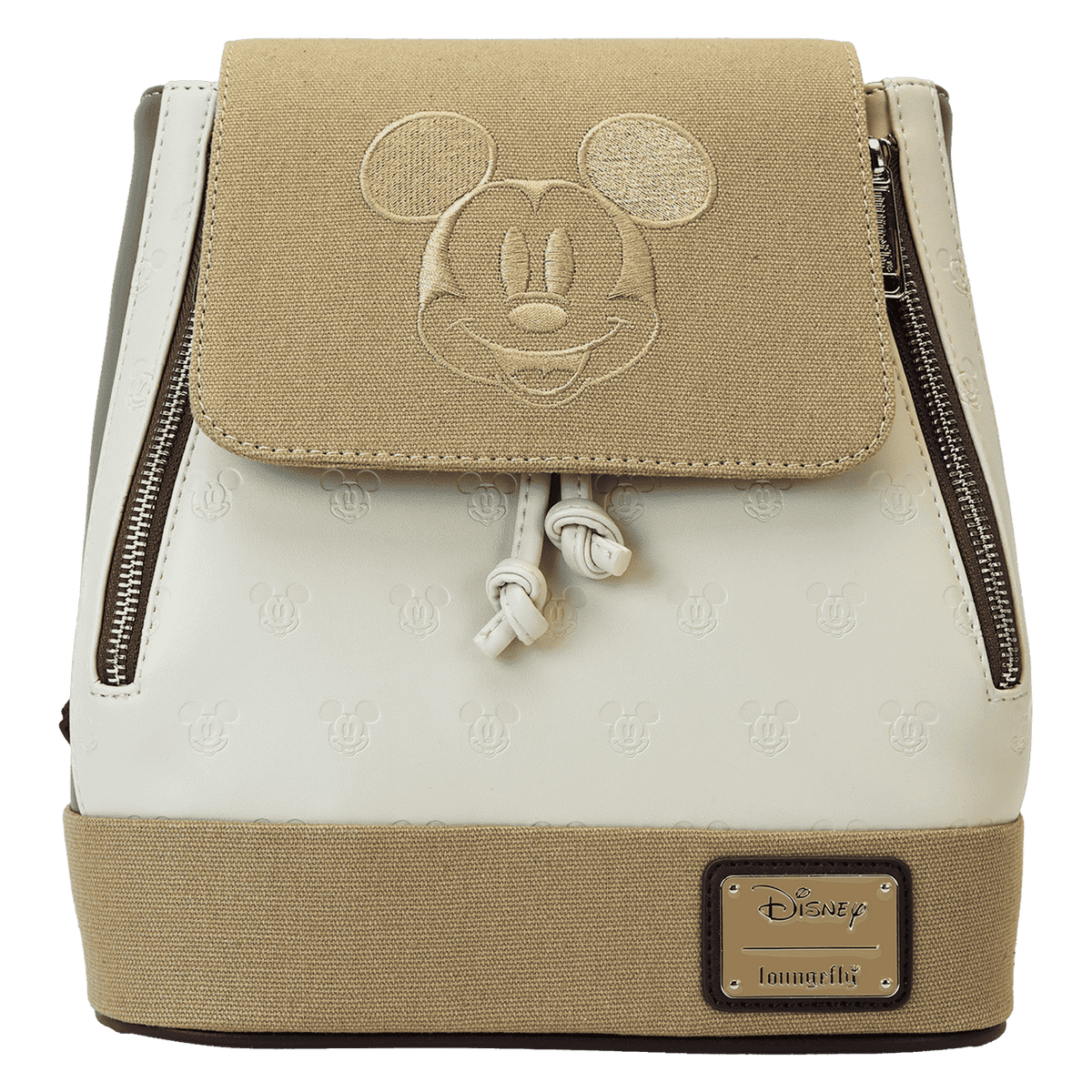 mickey & friends canvas all-over print drawstring bucket mini backpack