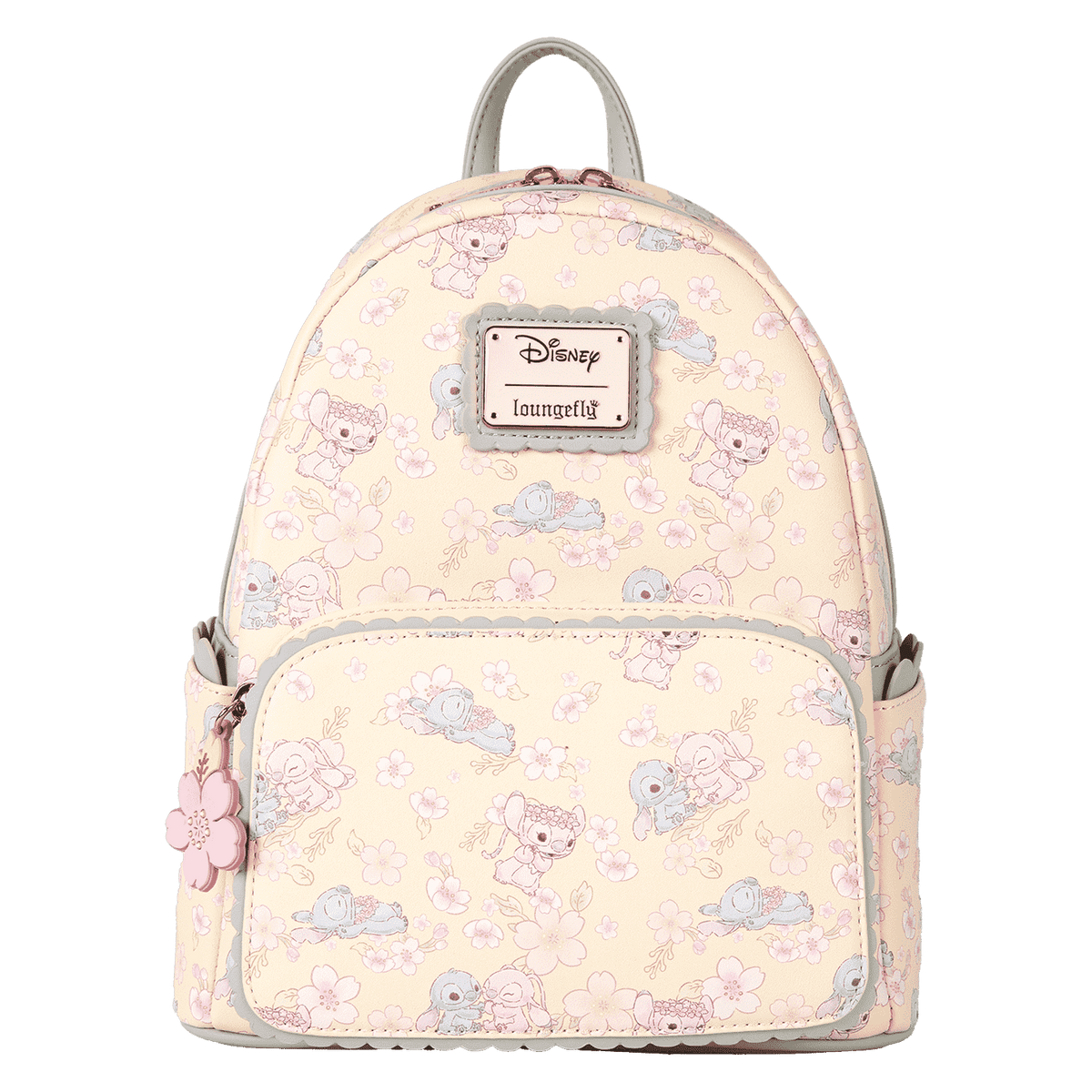 stitch & angel cherry blossom all-over print mini backpack
