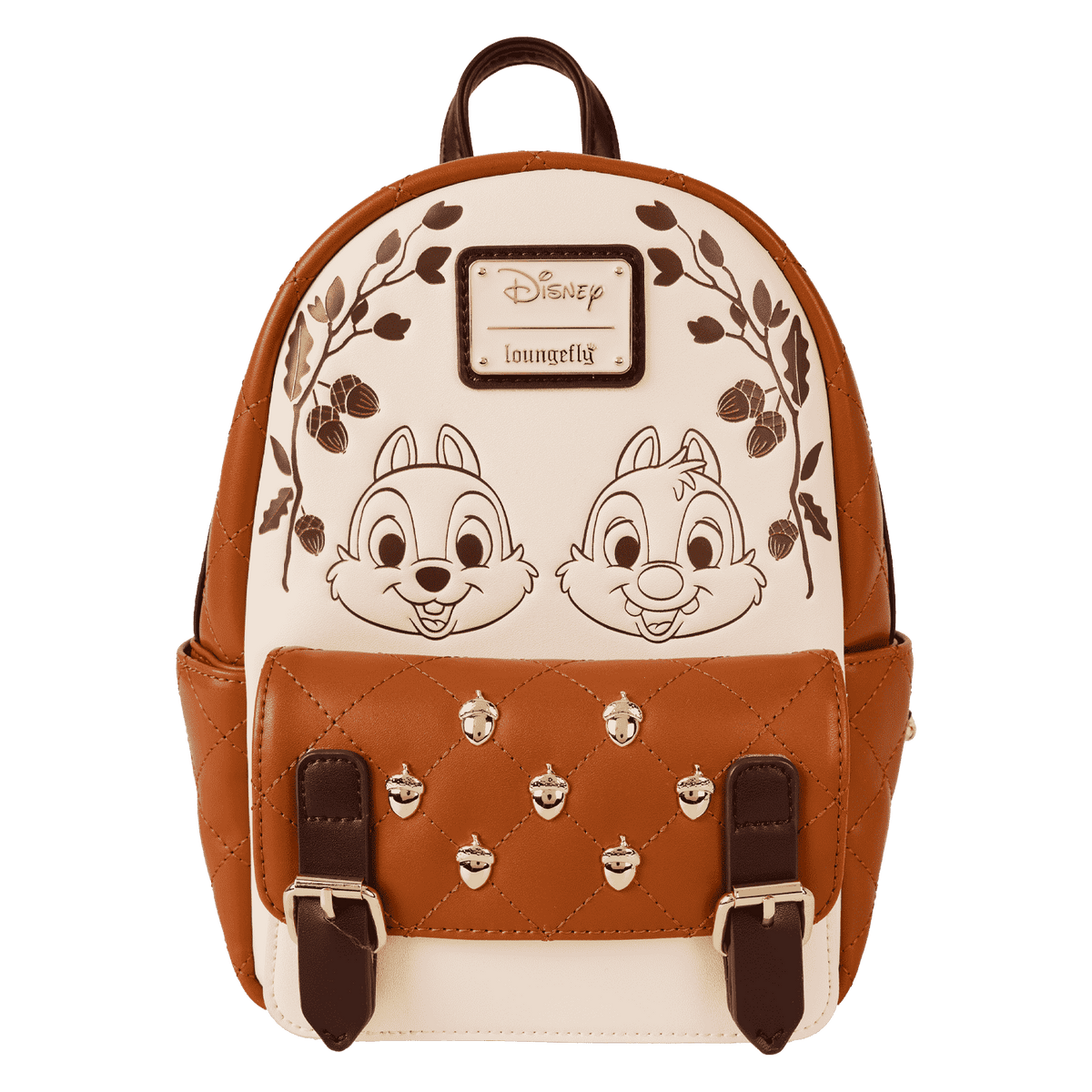 chip 'n' dale acorn quilted texture mini backpack